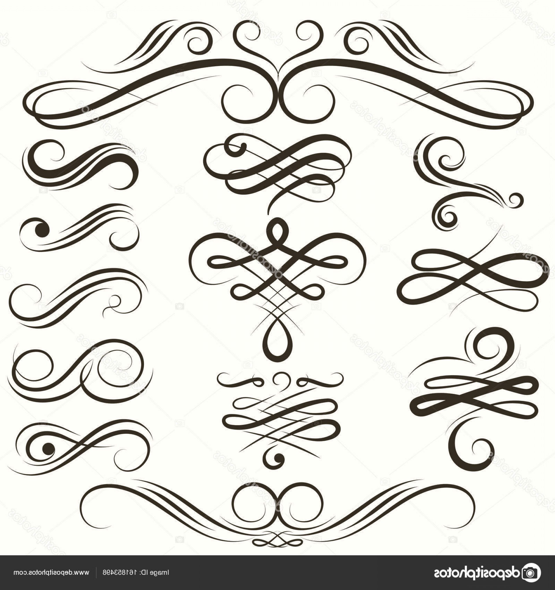 1920x2040 Stock Illustration Vintage Flourish Swirls Collection Vector