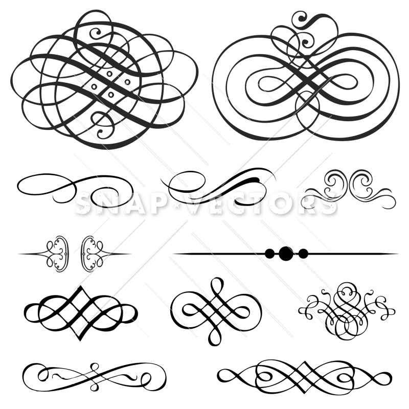 800x800 Vector Clipart Ornament And Flourish Set