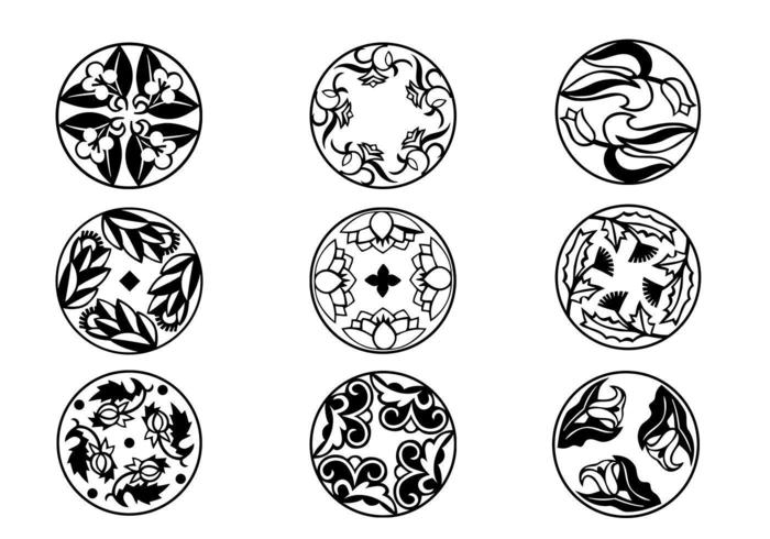 700x490 Circular Flourish Ornament Vectors