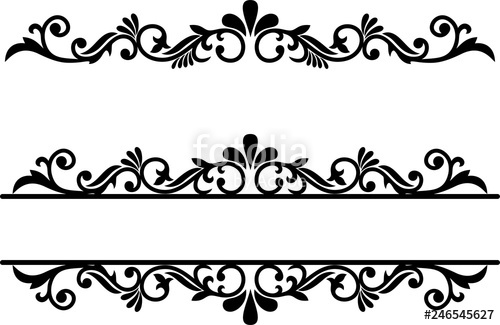 500x325 Flourish Monogram Frame, Decorative Vintage Ornament Stock Image