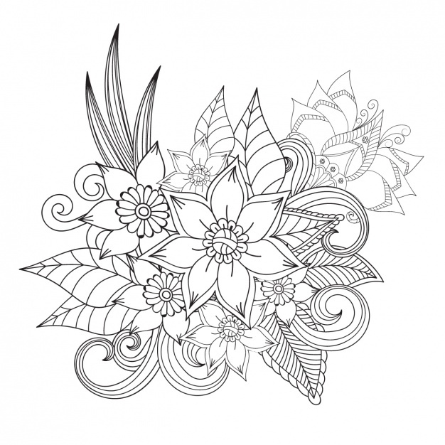 Vector Flower Outline at Vectorified.com | Collection of Vector Flower ...