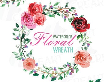 340x270 Floral Wreath Vector Etsy