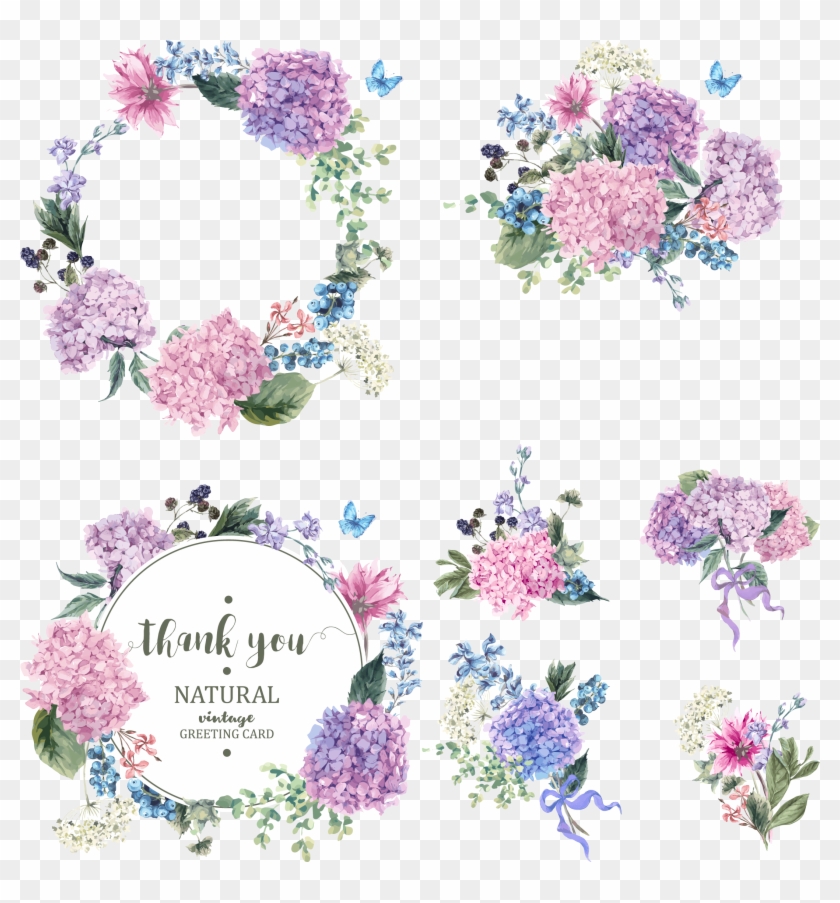 840x903 Flower Garden Blossom Hydrangea Wreath Bouquet Vector
