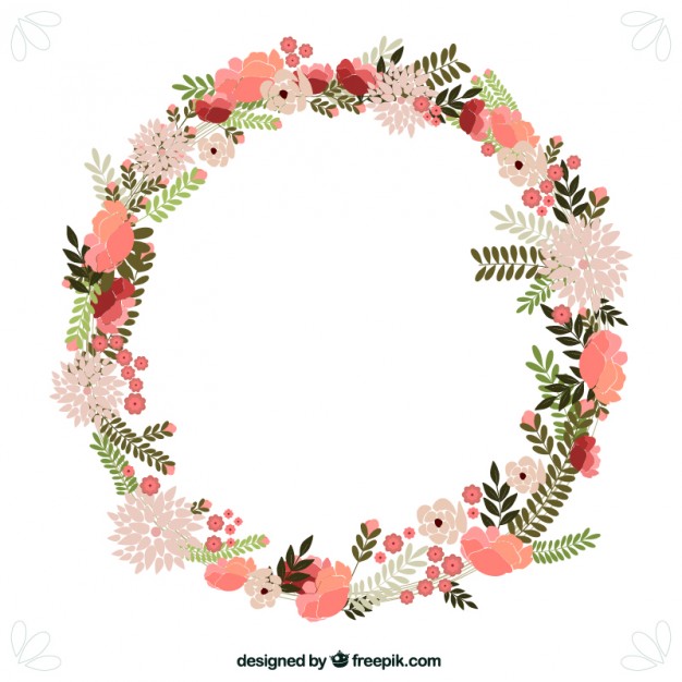 626x626 Spring Flowers Wreath Vector Free Download