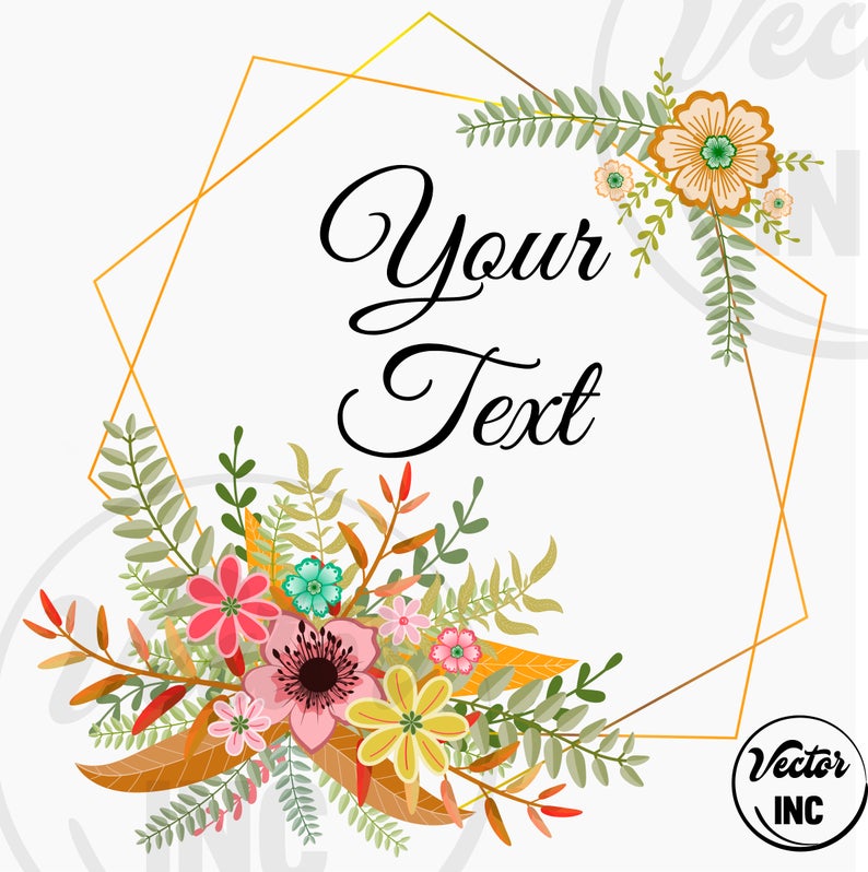 794x798 Flowers Vector Flowers Clipart Wedding Invitation Etsy