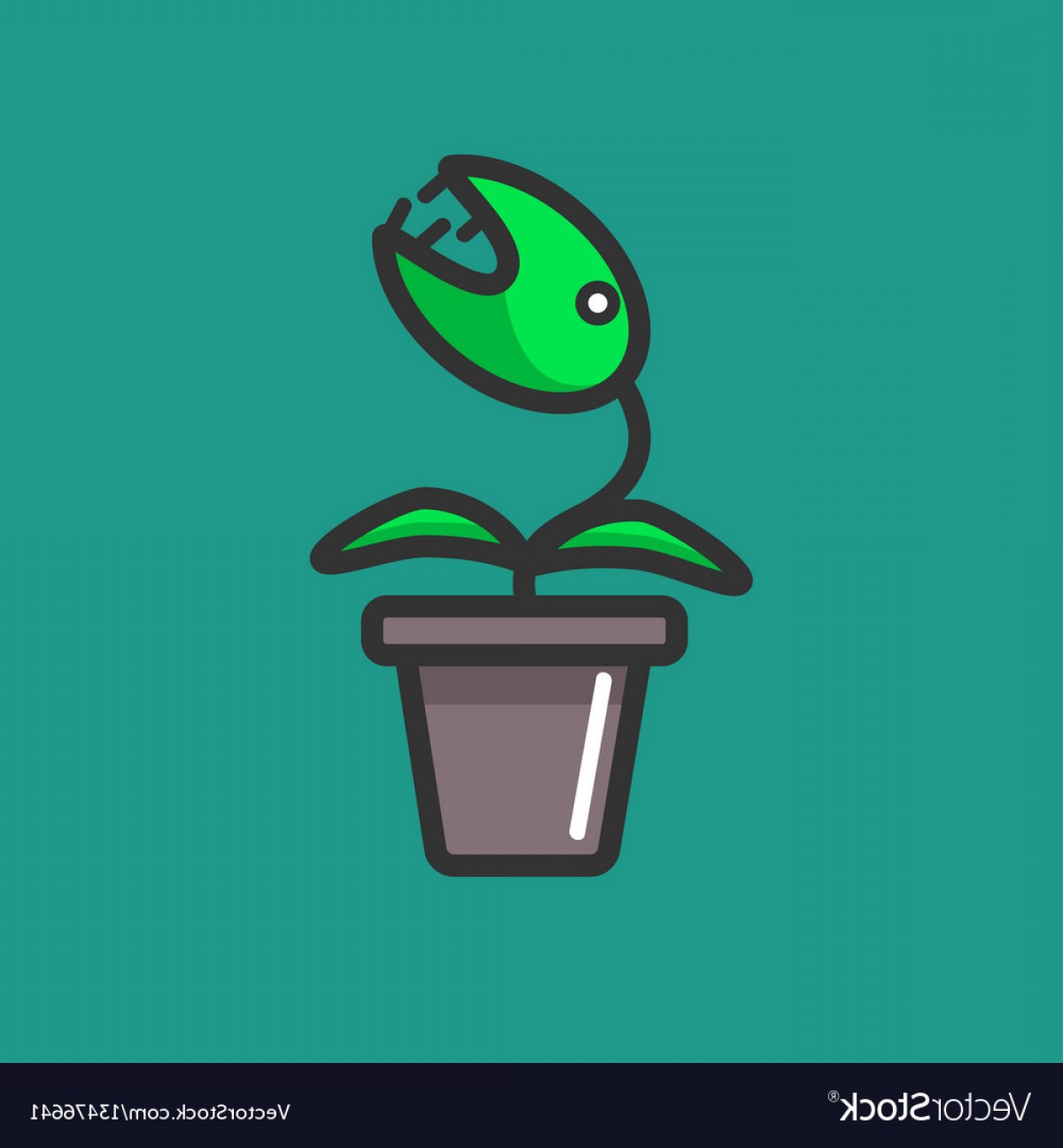 1200x1296 Venus Flytrap Plant In A Flowerpot Isolated On Vector Studiogrfx