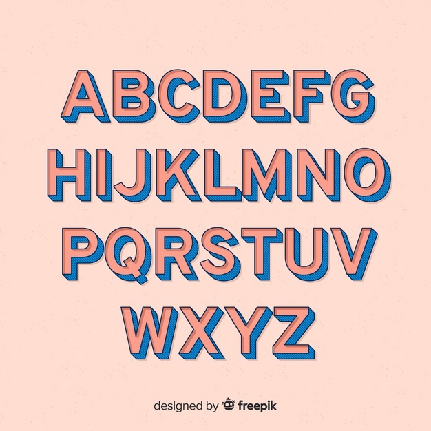 626x626 Font Alphabet In Retro Style Vector Free Download