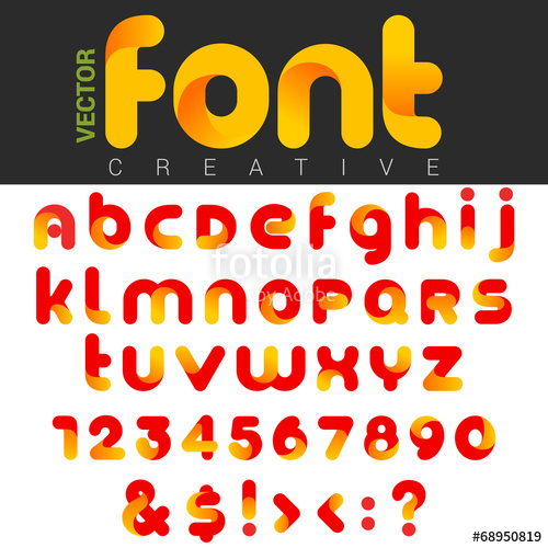 500x500 Font Design Vector Rounded Funny Cartoon Logo Letters Stock