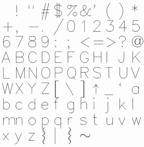 500x510 Hershey Vector Font