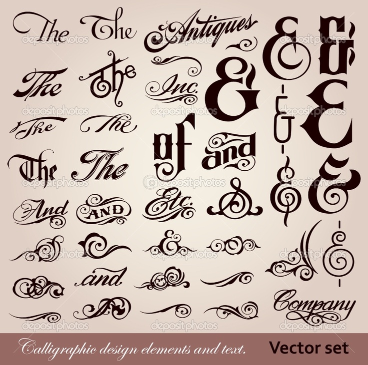 736x731 Vintage Calligraphy Font Images