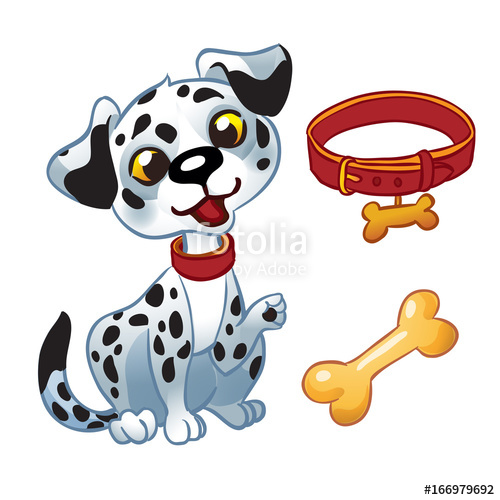 500x500 Dogs Set Of Accessories For Dogs Cartoon Style Vector