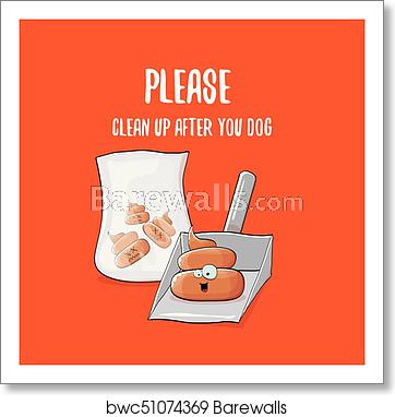 362x382 Clean Up After Your Dog Vector Illustration With A Cartoon Smiling