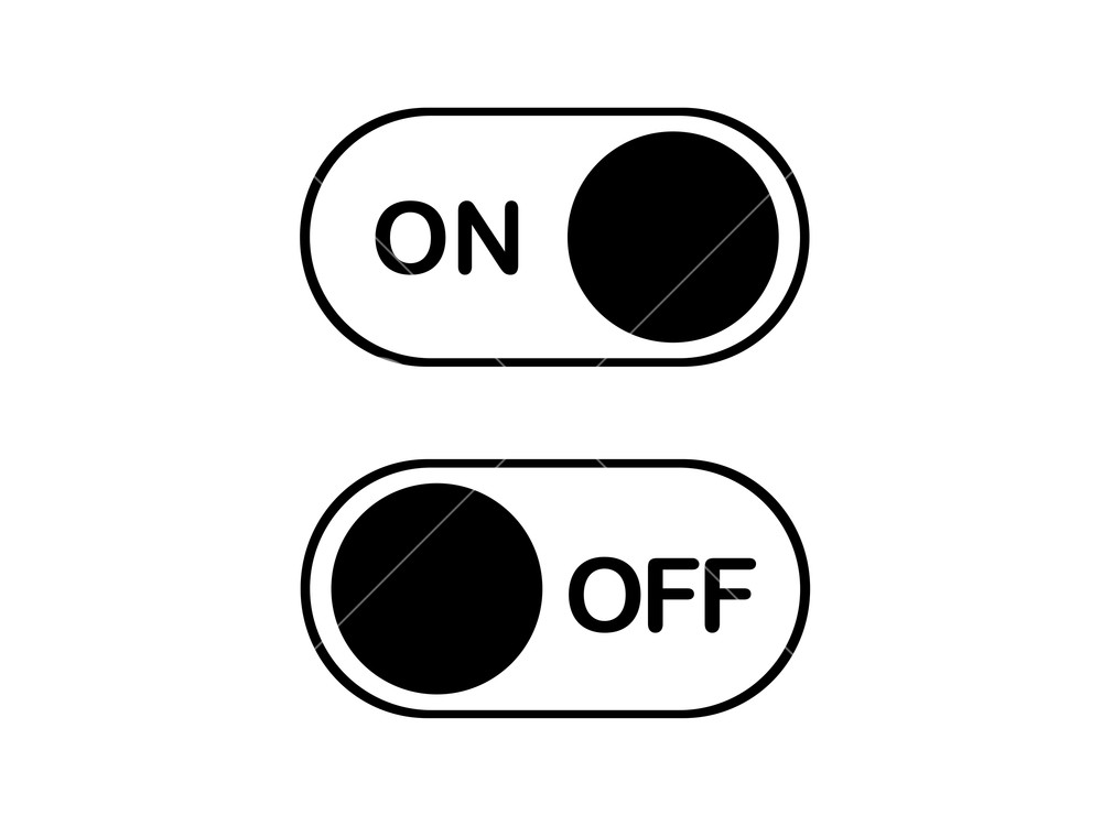 1000x750 The Simple Flat Icon On And Off Toggle Switch Button Vector Format