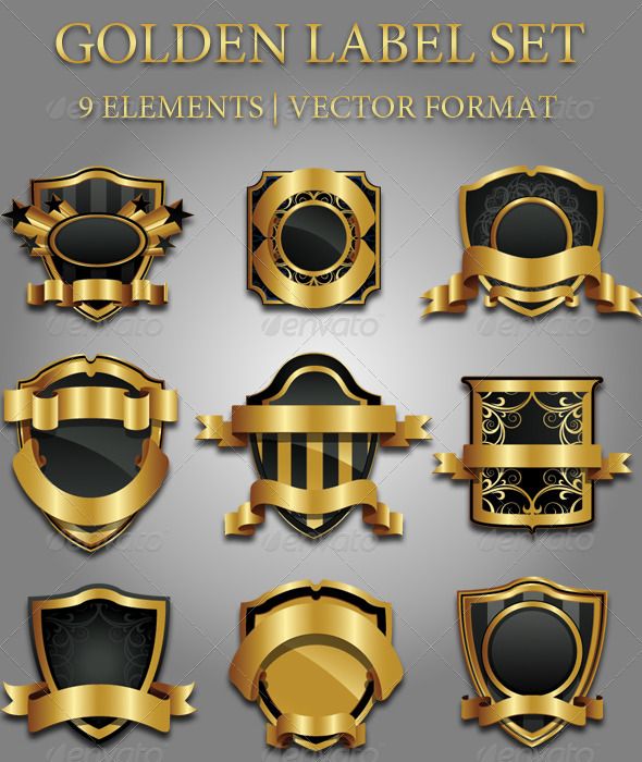 590x700 Golden Label Set Nado Poprobovat Ribbon Logo, Graphic Design