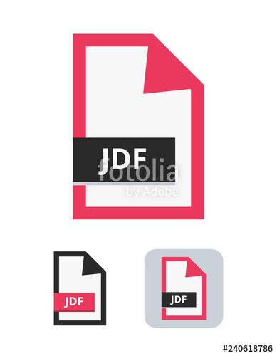 389x500 Jdf Flat Vector Icon Symbol Of Job Definition Format Jdf