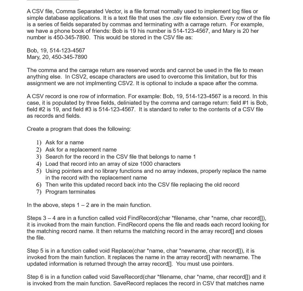 1024x985 Solved A Csv File, Comma Separated Vector, Is A Form