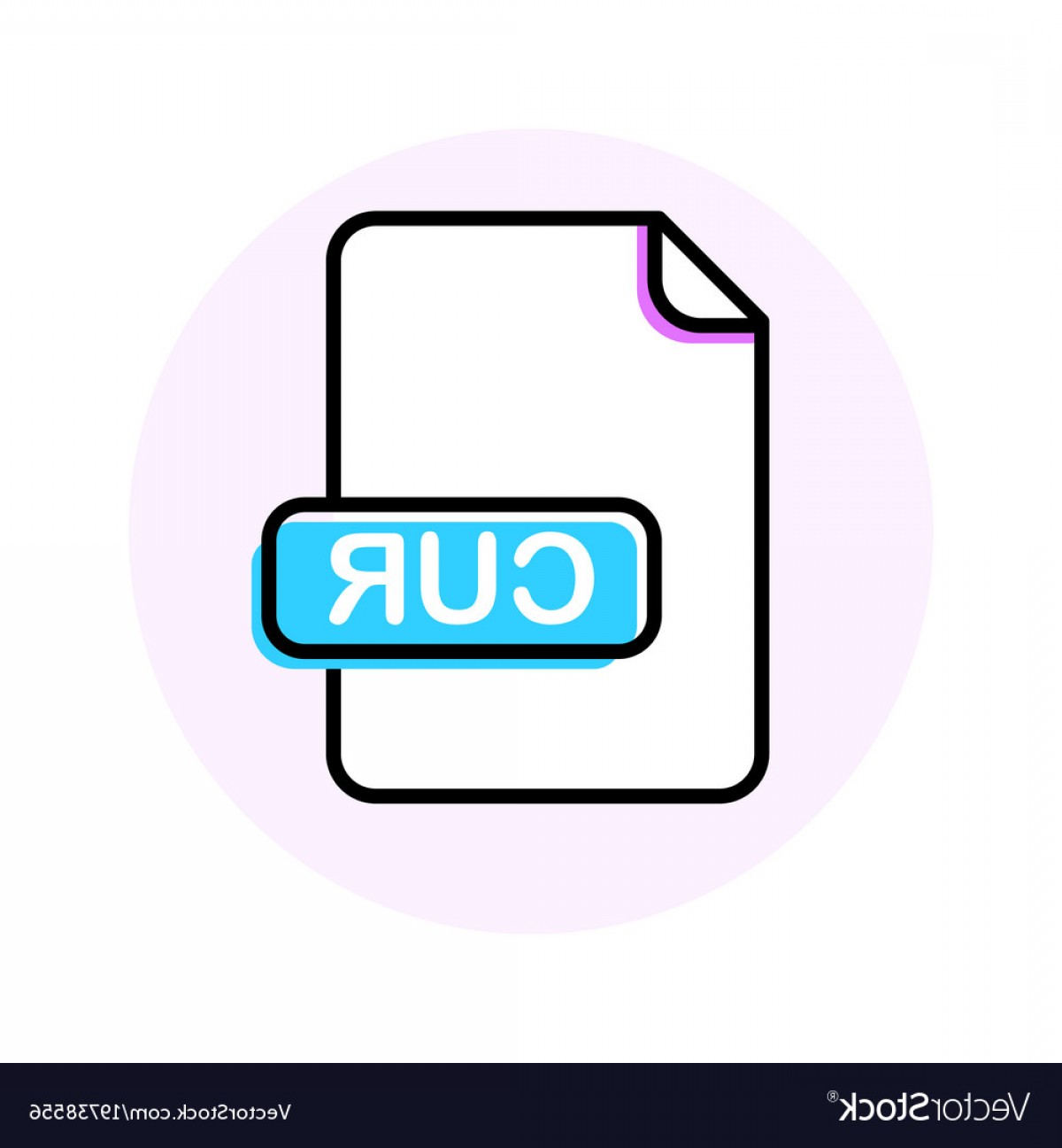 1200x1296 Cur Format Extension Color Line Icon Vector Createmepink