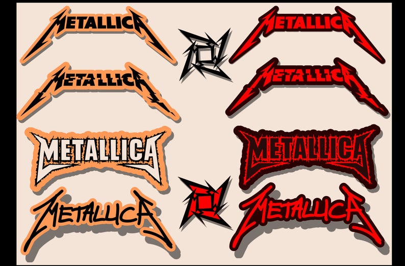 794x522 Metallica Logo Text And Star Vector Format Png Etsy