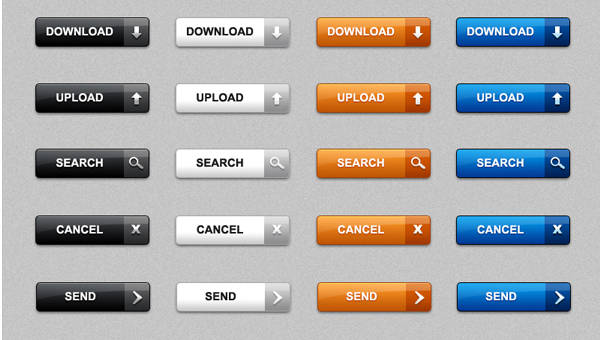 600x340 Website Buttons Photoshop