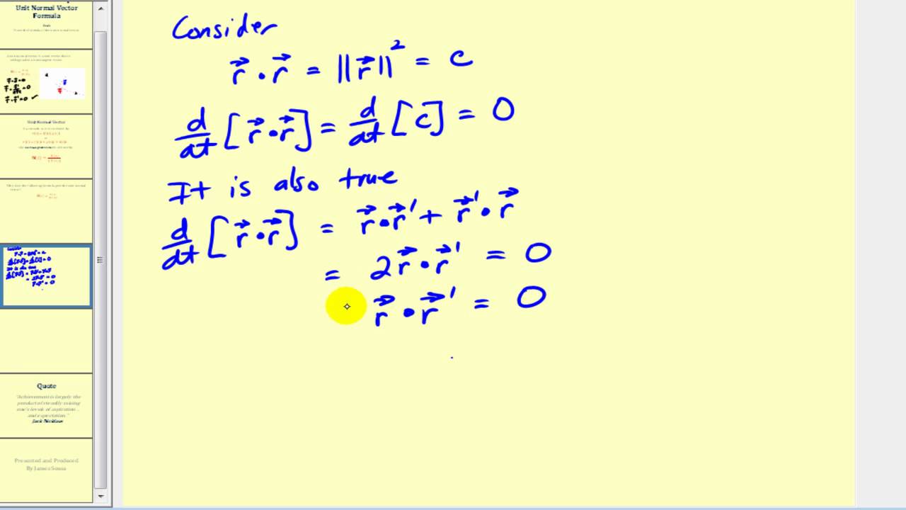 1280x720 Proving The Unit Normal Vector Formula