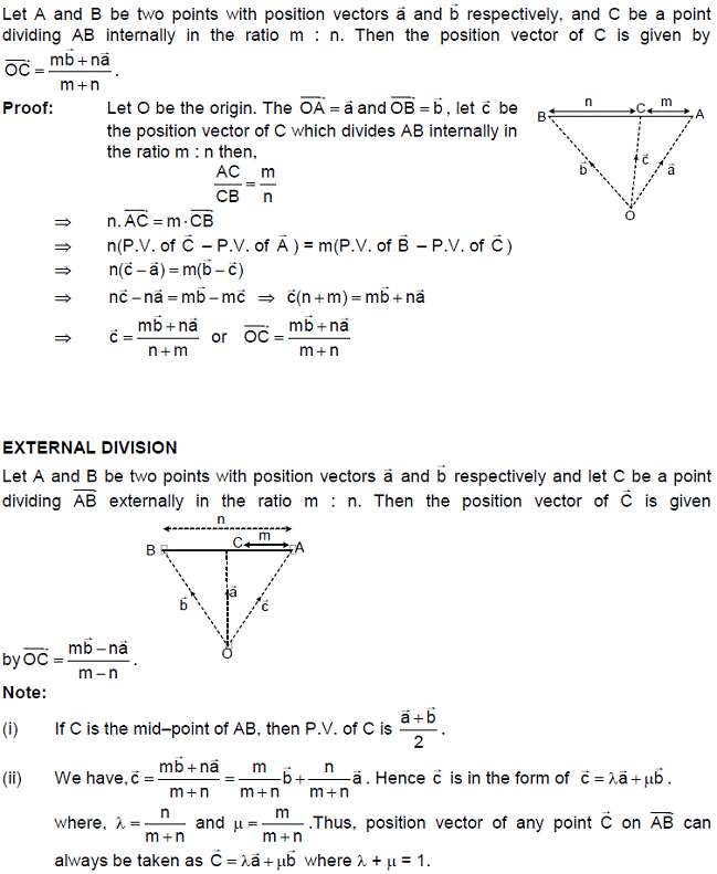 649x791 Cbse Class Maths Notes Vectors Section Formula Aglasem Schools