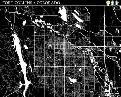 500x399 Simple Map Of Fort Collins, Colorado Stock Image And Royalty Free