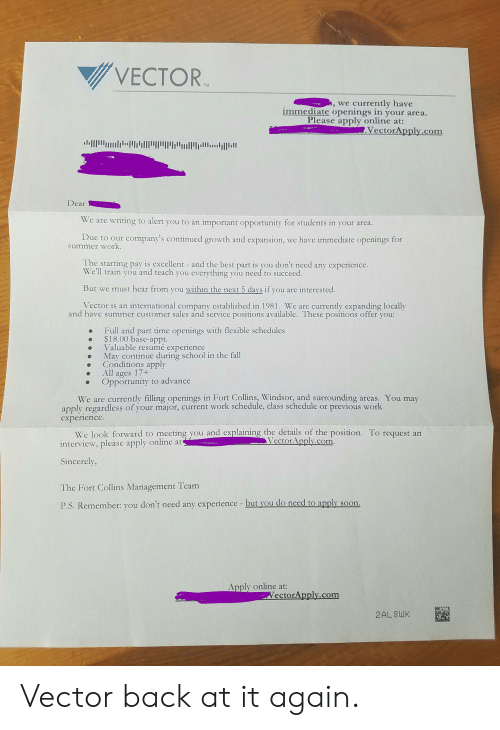 500x730 Vector Tm Currently Have Immediate Openings In Your Area Please