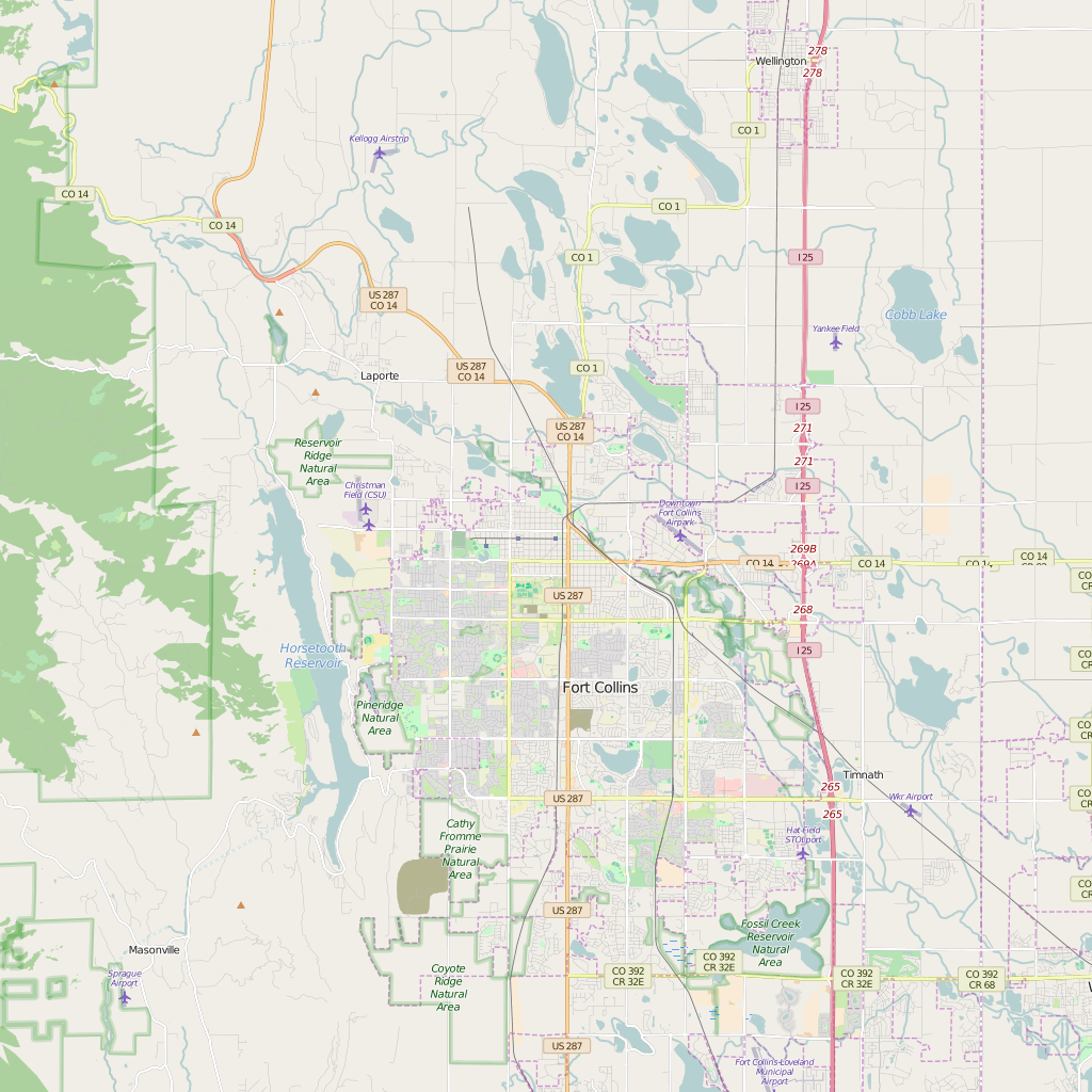 1024x1024 Detailed Editable Vector Map Of Fort Collins Map Illustrators