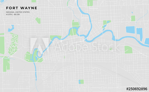 500x309 Printable Street Map Of Fort Wayne, Indiana