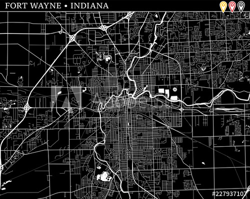 500x399 Simple Map Of Fort Wayne, Indiana