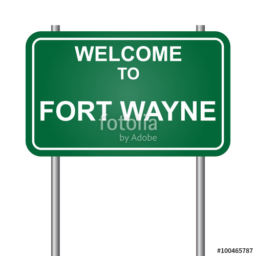 500x500 Welcome To Fort Wayne, Green Signal Vector Stock Image