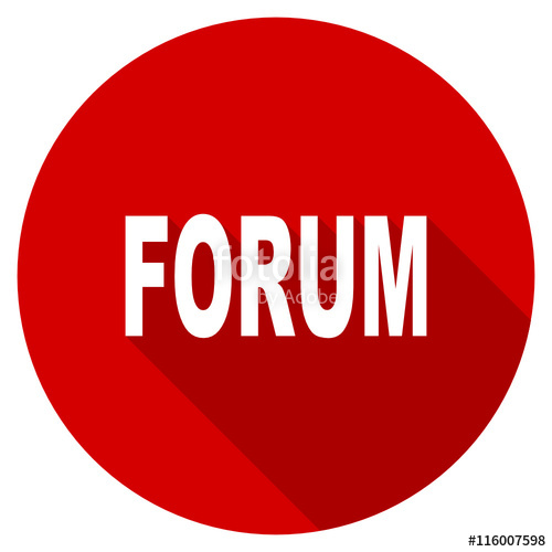 500x500 Flat Design Red Round Forum Vector Icon Stock Image And Royalty