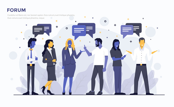 600x370 Forum Flat Business Template Vector Free Download