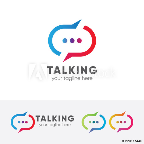 500x500 Talking Log, Chat, Messaging, Forum, Vector Logo Template
