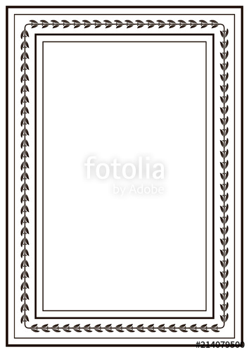 354x500 Frame Border Design Template Black And White Decorative Vector