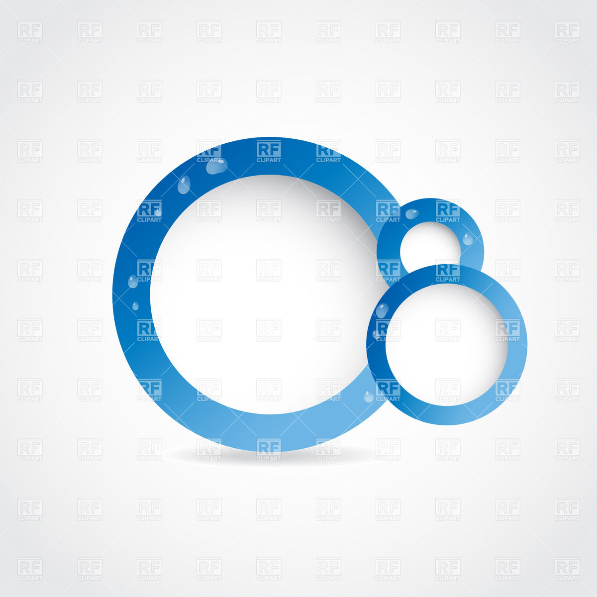1200x1200 Round Frame With Blue Border And Water Drops Vector Image