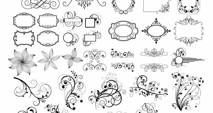 850x450 Free Ornaments, Frames Borders Vector Templates
