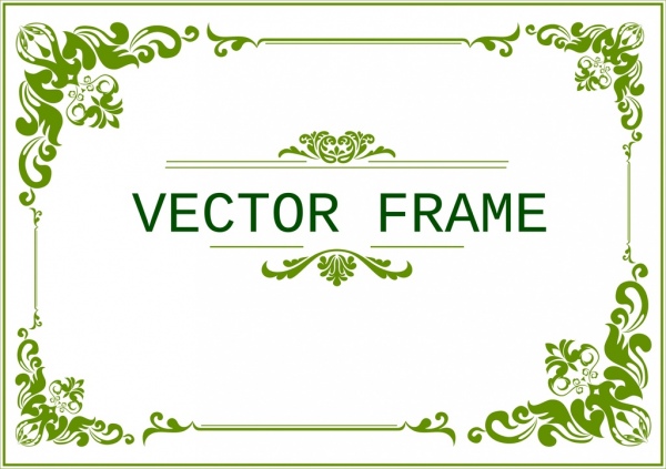 Document Frame Template Classical Green Curves Design Free Vector 600x423 Document Frame Template Classical Green Curves Design Free Vector