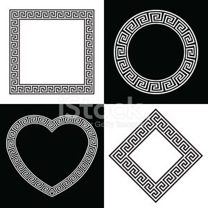 300x300 Four Vector Greek Key Border Frame Shapes Premium Clipart