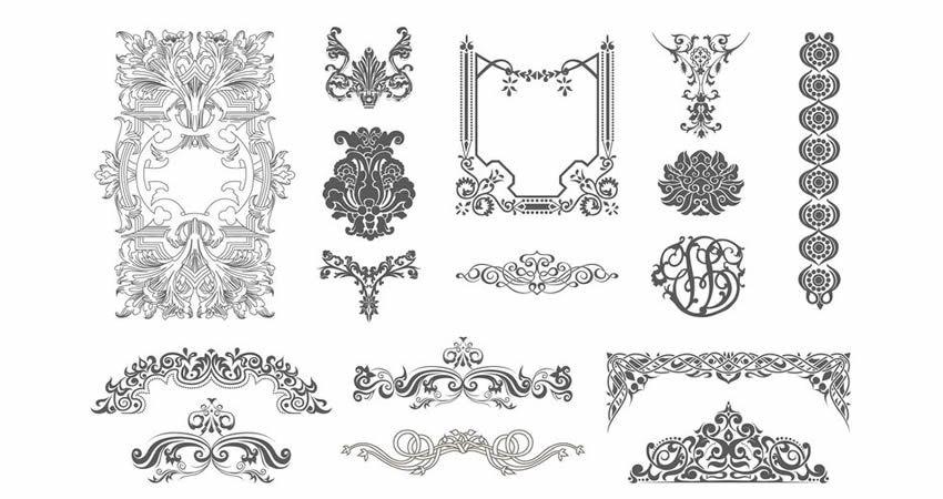 850x450 Free Ornaments, Frames Borders Vector Templates