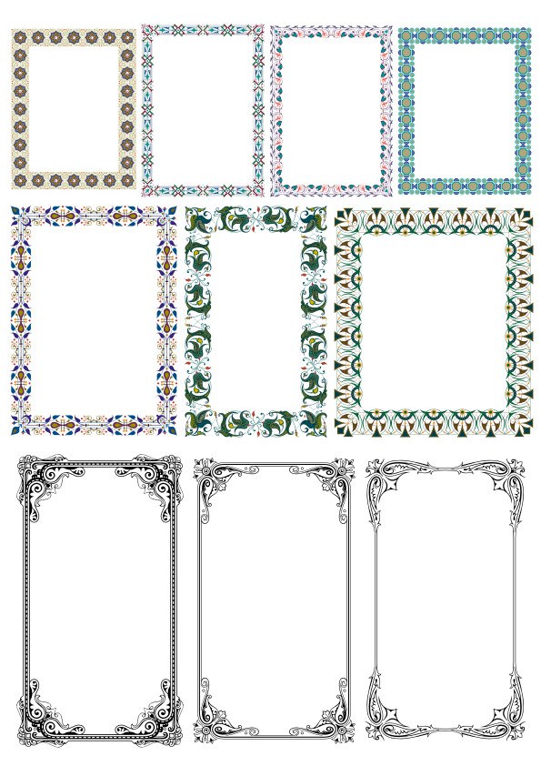 595x842 Elegant Decorative Frame Borders Free Vector Cdr Free Download