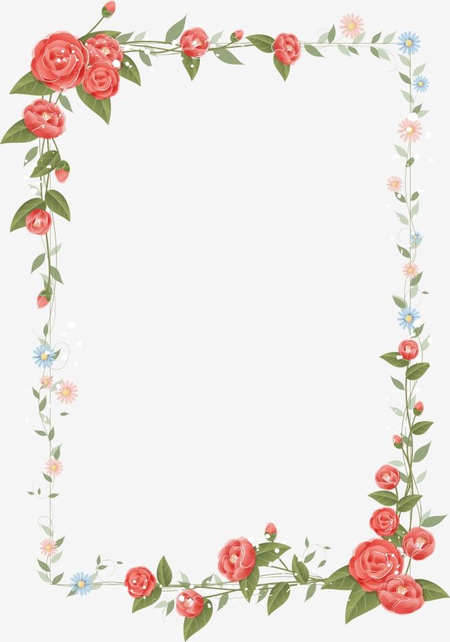 640x913 Floral Border Design Vector, Frame, Flower Frame, Flower Border