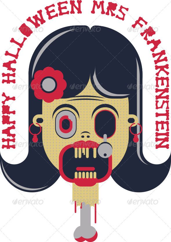 Fully Editable Vector Frankenstein Zombie Illustrated Character 590x834 Fully Editable Vector Frankenstein Zombie Illustrated Character