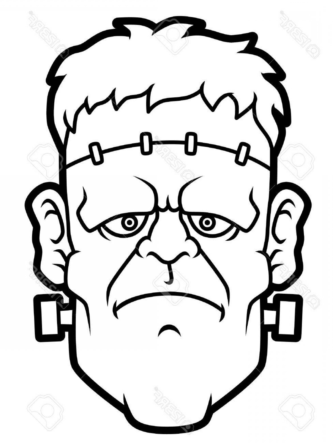 Photostock Vector Cartoon Frankenstein Head Line Art Hoodamathrun 1170x1560 Photostock Vector Cartoon Frankenstein Head Line Art Hoodamathrun