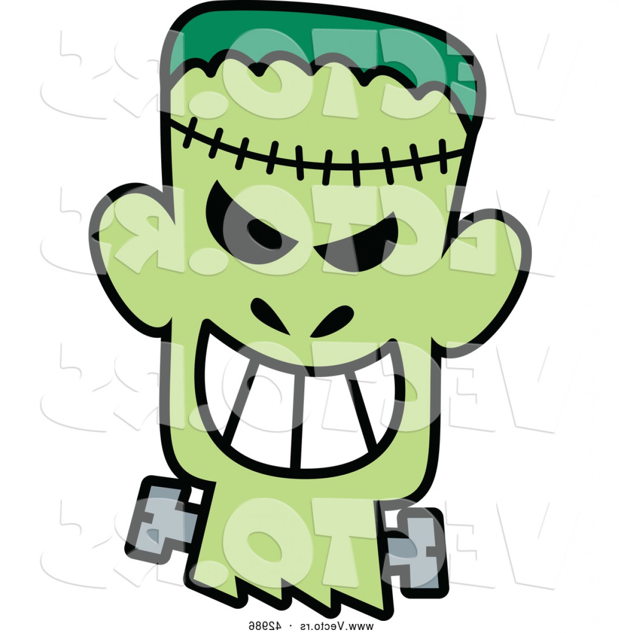 Vector Of A Grinning Cartoon Halloween Frankenstein 1228x1252 Vector Of A Grinning Cartoon Halloween Frankenstein