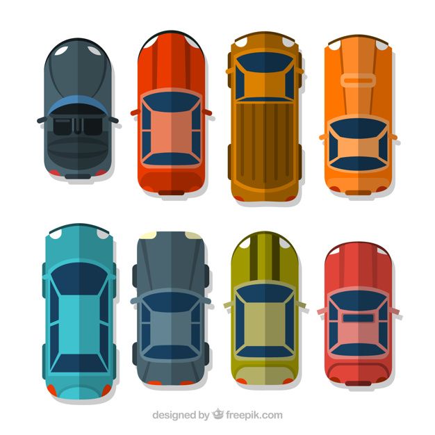 626x626 Top View Of Different Flat Cars Free Vector Pixel Art Car