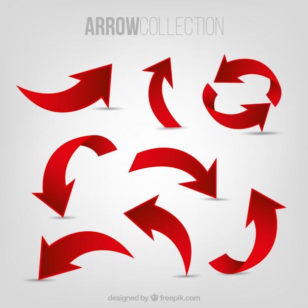 626x626 Set Of Red Arrows Vector Free Download