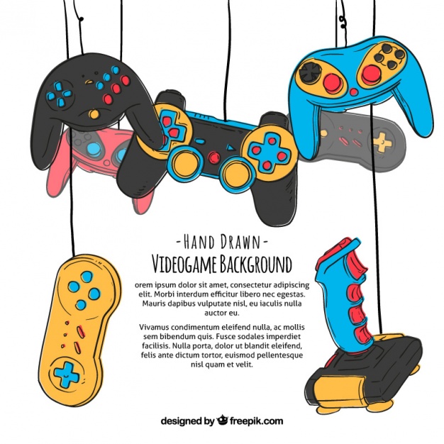 626x626 Hand Drawn Gaming Background Vector Free Download