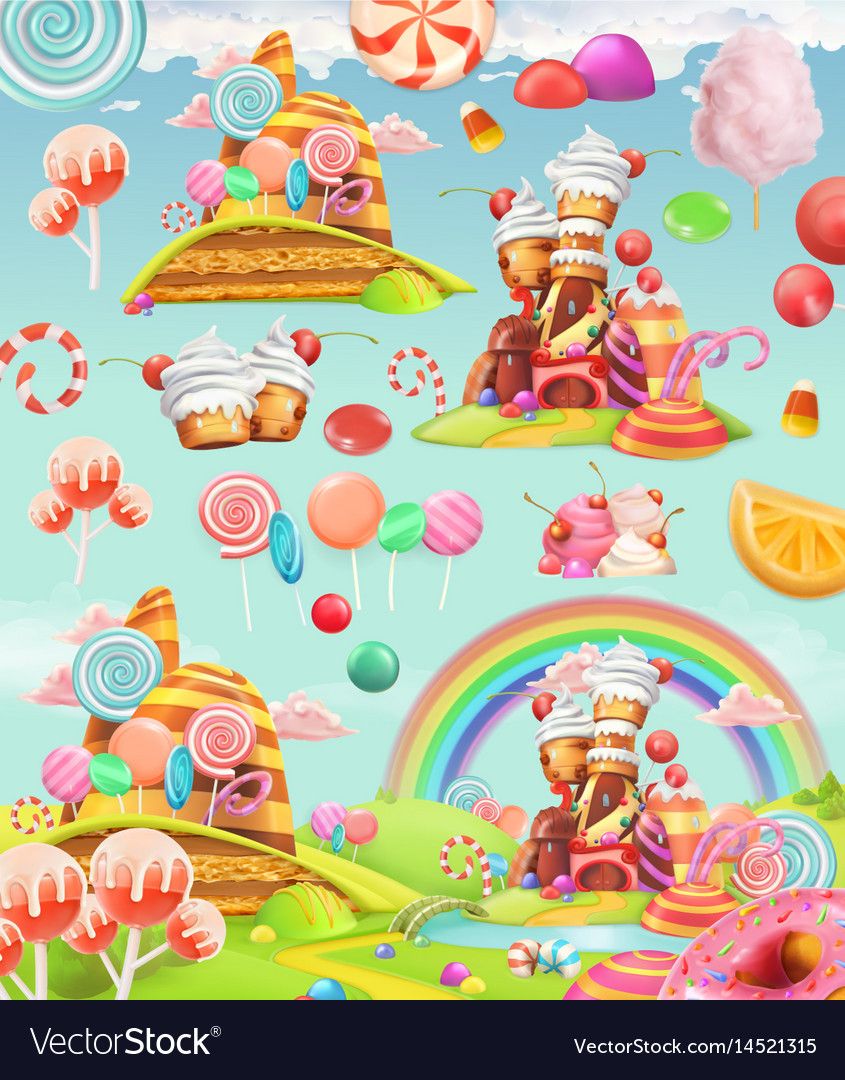 845x1080 Sweet Candy Land Cartoon Game