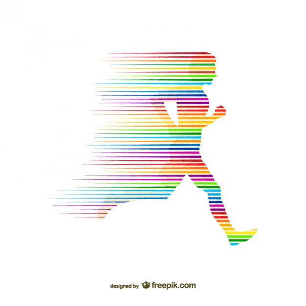 626x626 Rainbow Silhouette Running Free Vector Free Vectors Ui Download